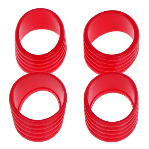 Sæt med 4 farvede gummiringe til tennisketsjerhåndtag for at forhindre grebet i at glide