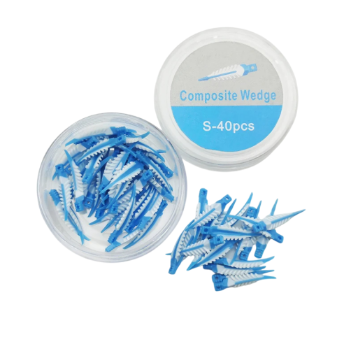 Sæt med 40 interdentalkiler S Small Blue Composite 270° forseglende silikonekile Adaptivt tandmateriale til tandrestaurering Professionel brug