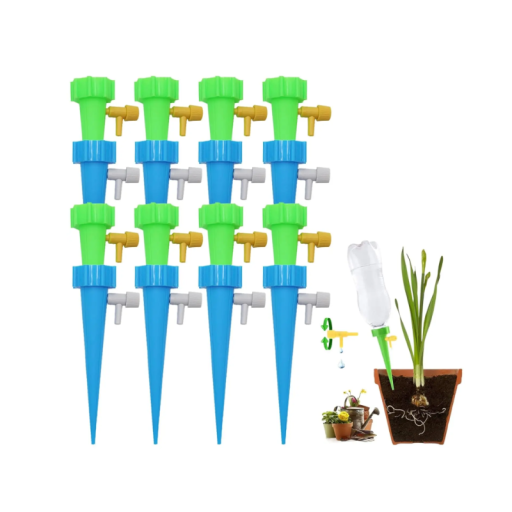 Sæt med 5 selvvandende spyd til blomster Farverige vandingsspyd til PET-flasker med flowkontrol