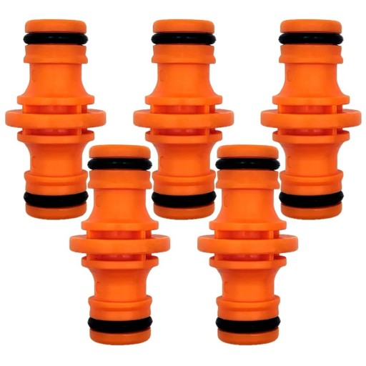 Sæt med 5 stk. 1/2 tommer lynkoblinger til haveslanger, orange plastik slangereparationskoblinger