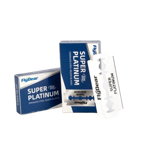 Sæt med 50 barberblade i rustfrit stål med dobbeltkant, udskiftelige barberblade, udskiftelige barberblade til barbering, dobbelt barberblad til skægtrimning til mænd, 2,5 x 4,5 cm