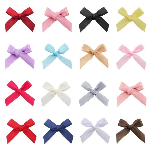 Sæt med 50 satin hårsløjfer 4 x 3,5 cm Farverige små sløjfer Elegant hårpynt Blød glans Håndlavet Kreativ kreation