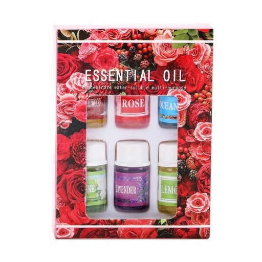 Sæt med 6 æteriske olier 3 ml vandopløselig diffuserolie aromaterapi luftfrisker afslapning naturlig duft husholdning