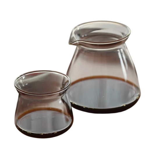 Sæt med kaffekande 500 ml og glas 210 ml borosilikatglas varmebestandigt pour over sæt til kaffefremstilling