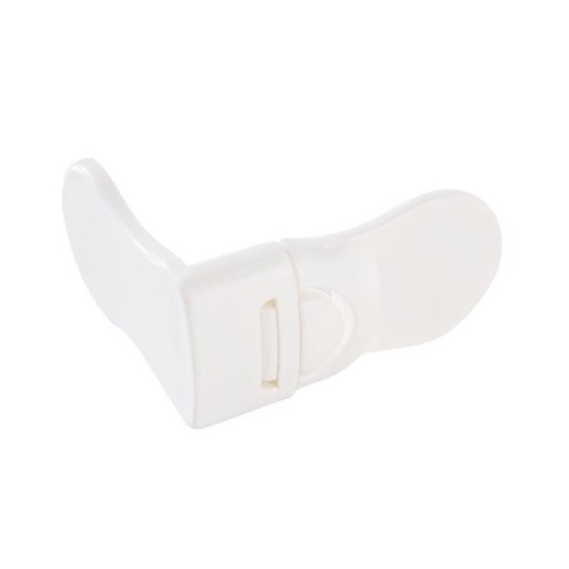 Safety Lock for Cabinet Doors 5 pcs Two-Part PVC Latch Adhesive Foam Pads No Drilling Required Size 6.8 x 3.5 cm White