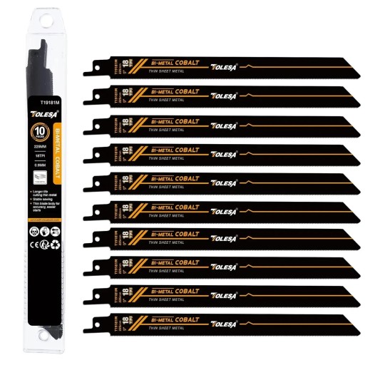 Sägeblätter Set 10 Stück 225 mm Bimetall-Sägeblätter Feinverzahnung 18 TPI Ersatzblätter für präzises Schneiden