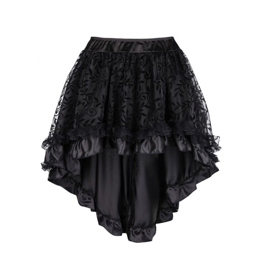 Saia assimétrica feminina com renda