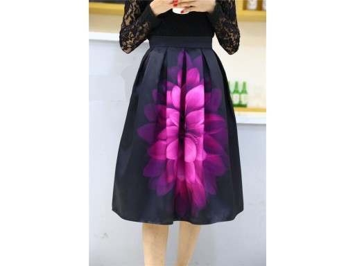 Saia feminina com estampado de flores J1068