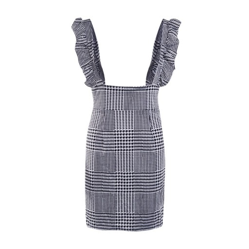 Saia mini feminina com alças de babado