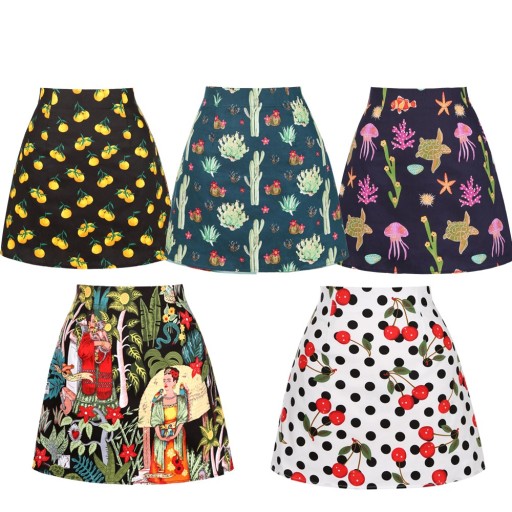Saia mini feminina com padrão A1125