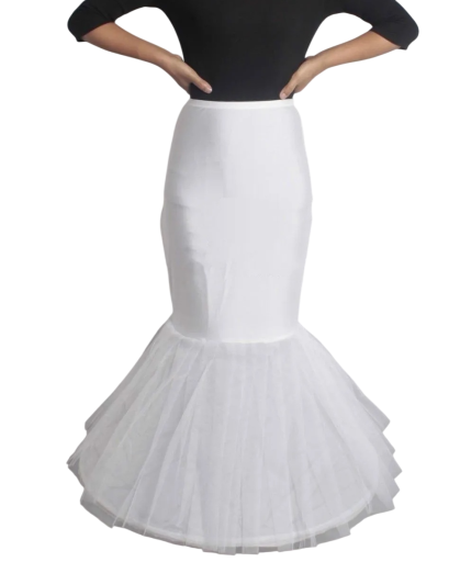 Saias de noiva ajustadas estilo sereia com volume na parte inferior Saia branca para vestidos de noiva e de baile Saia de tule estilo trompete