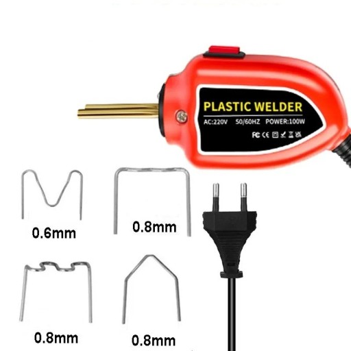 Saldatrice manuale per plastica 100W con spina EU per riparazioni di crepe nella plastica 4 tipi di morsetti 200 pezzi 220V Kit di riparazione per plastica