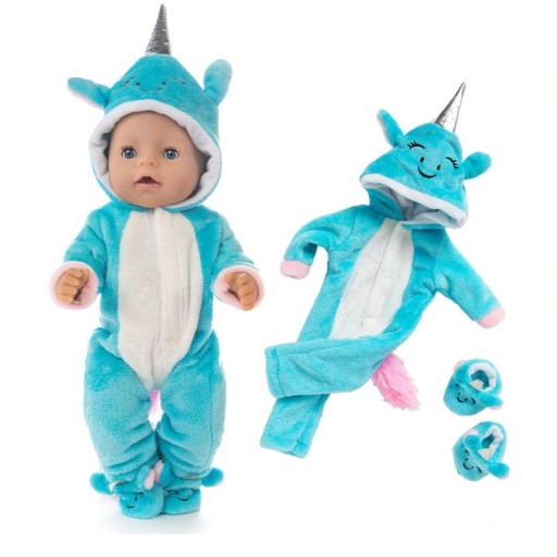 Salopetă de unicorn pentru o păpușă