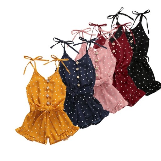 Salopette courte pour fille avec des cœurs