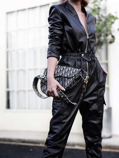 Salopette en cuir longue pour femmes