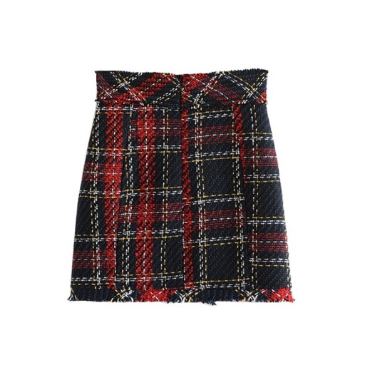 Salsa mini saia xadrez com botões