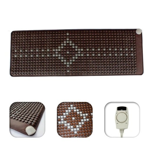 Saltea de masaj cu turmalină termică 55 × 147 cm 200 W 220 V temperatura 30–70 °C ceramică de turmalină 765 pietre pentru relaxarea corpului