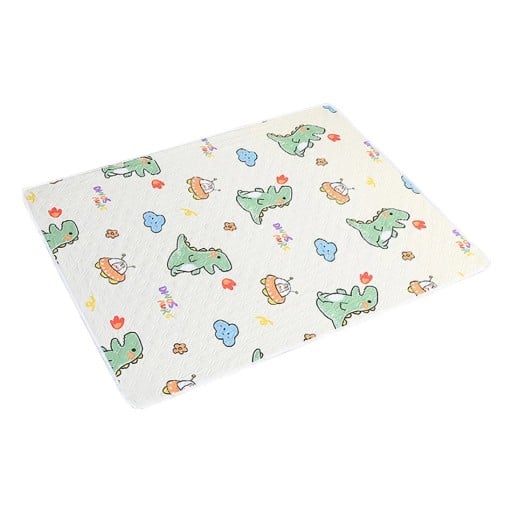 Saltea de schimbat scutece 80x120 cm, impermeabilă cu 4 straturi, din bumbac organic, cu dinozauri, protecție lavabilă pentru copii, utilizare