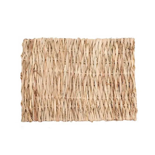 Saltea din stuf pentru rozătoare 20 x 28 cm Covor natural pentru iepuri, porcușori de guineea, chinchile Decorațiune pentru cușcă Saltea de mestecat