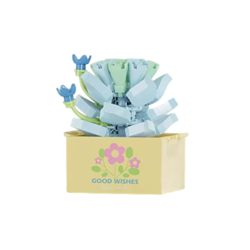 Sammenklappelig blomst 5 x 4,8 x 5,6 cm Blå lotus 129 stk Dekorativ blomst i potte Mikro mursten Børn Voksne Fin blomst Dekoration til værelset