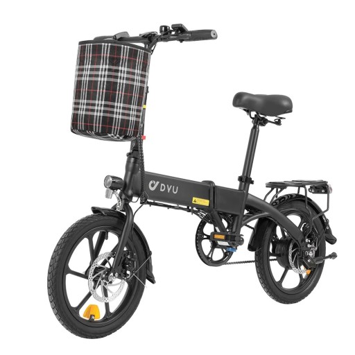 Sammenklappelig elcykel til voksne 250W 36V 7,5Ah To sæder 16&quot; dæk Rækkevidde 40 km Frontkurv By-elcykel Maks. 25 km/t