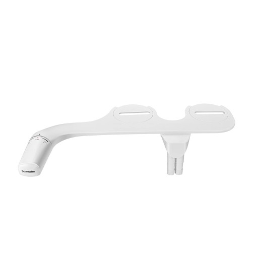 SAMODRA Ultra-Slim bidetadapter voor toiletbril dubbele sproeier niet-elektrische sproeier instelbare waterdruk hygiënische oplossing