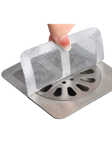 Samoprzylepne filtracyjny siatka 10 x 10 cm, 10 szt. – kanalizacyjny filtr na odpływ, zachwycacz resztek, włosów, owadów, drobnych przedmiotów