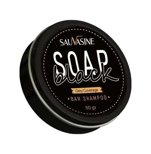 Sampon pentru par Sapun negru pentru colorarea si acoperirea parului gri 50g Tonifiere naturala Intarirea parului Regenerare Hranire Curatare profunda