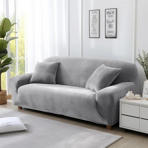 Samt Sofabezug 4-Sitzer 235x300 cm Elastischer Couchbezug Bunter Ecksofabezug für Wohnzimmer