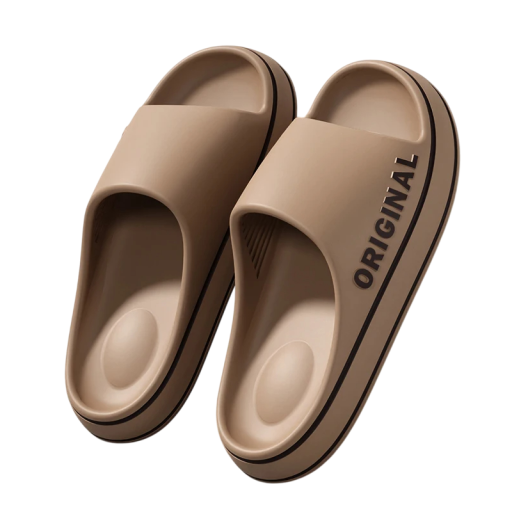 Sandales pour hommes au design moderne et à semelle surélevée Matériau doux et léger Pantoufles confortables à enfiler à la maison Forme ergonomique Chaussures de bain élégantes
