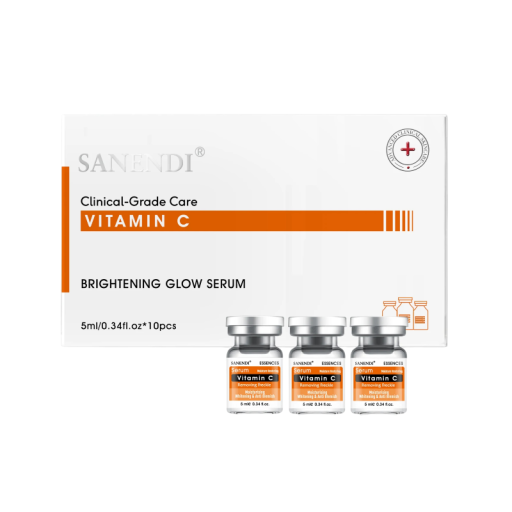 SANENDI Vitamin C serum til oplysning af huden 10×5 ml fugtgivende ampuller orange-hvide ansigtsserum til pleje