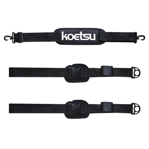 Sangle d'épaule réglable 67–105×200 cm noire pour surf, paddleboard, wakeboard, kayak, sangle résistante pour transporter des planches jusqu'à 85 cm