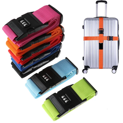 Sangle de sécurité pour valise 2 m x 5 cm avec serrure à code TSA