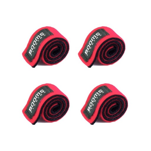 Sangle de serrage avec velcro pour cannes 4 pièces Sanglés rigides pour la fixation des cannes à pêche Sangles ajustables pour le maintien des cannes Bandes de protection pour le transport et le stockage