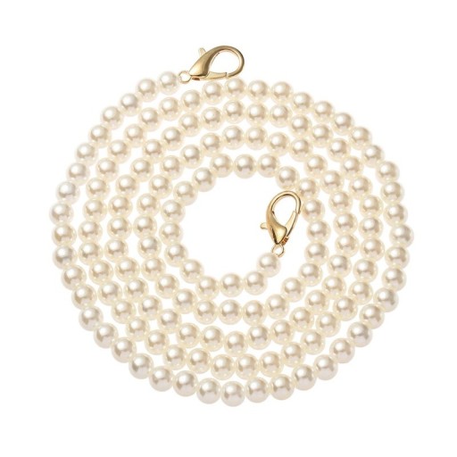 Sangle en perles pour sac à main 110 cm Fermeture à mousqueton Élégante anse de rechange pour sac à main Chaîne décorative en perles pour sac à main