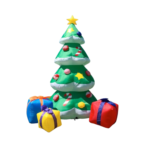 Sapin de Noël gonflable avec des cadeaux