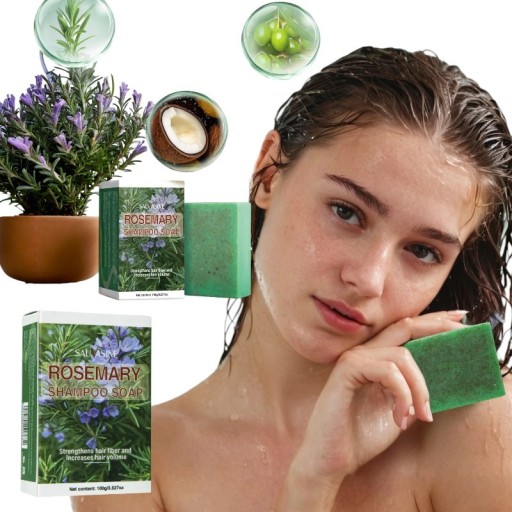 Sapone al rosmarino per la crescita e il volume dei capelli 100 g Shampoo levigante e rinforzante per tutti i tipi di capelli senza parabeni e solfati