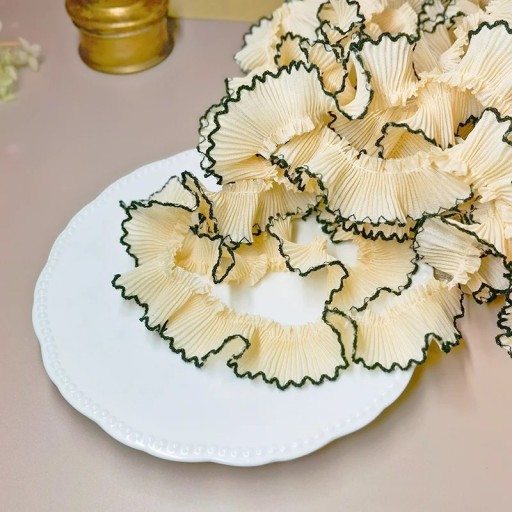 Sárga csipkés szalag 3 cm x 91 cm Sifon dekoratív szalag díszes széllel Díszes csipke ruhák, dekorációk varrásához DIY