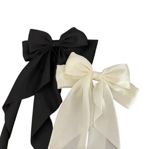 Satin hårsløjfe 36 x 21 cm Elegant hårpynt Damemodetilbehør Blød glans Stilfuld binding Behagelig at have på