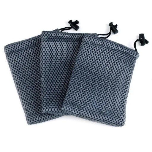 Sats med 10 st nätade presentpåsar 13,5 × 9 cm med dragsko, för förpackning av smycken, småsaker och presenter