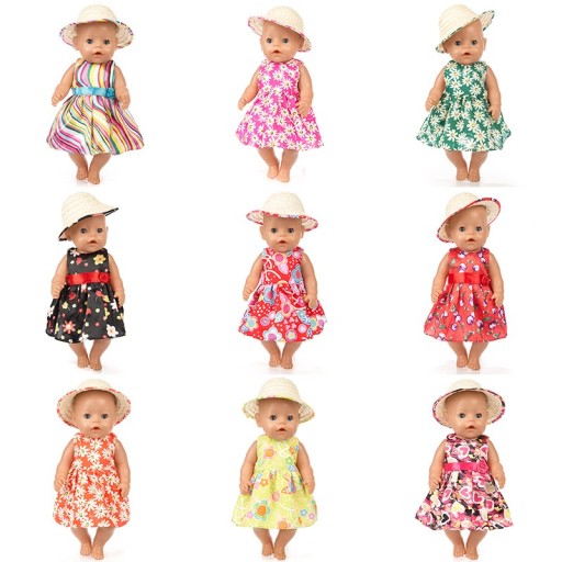 Šaty a klobúčik pre bábiku A454