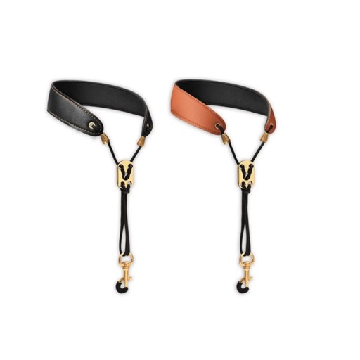 Saxofonband voor de nek 4,5 cm breed en 40 cm lang Professionele zachte leren padding voor alt, tenor, sopran, bariton Stevige nylon harnas