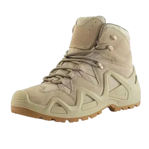 Scarpe da lavoro per uomo con collo alto, suola rinforzata e lacci, tessuto e pelle sintetica per lavoro e utilizzo all'aperto