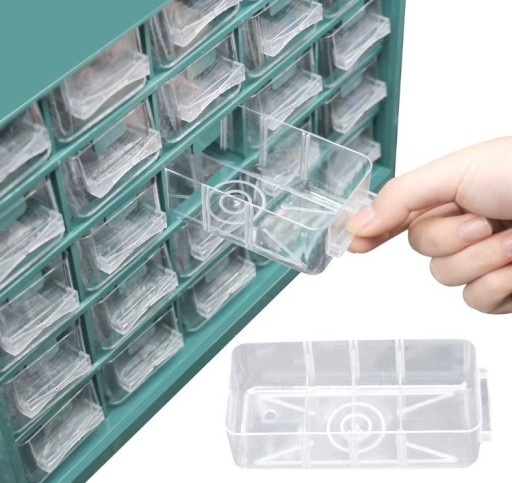 Scatola di stoccaggio multifunzionale per attrezzi Organizzatore per viti Scatola di plastica con cassetti Scatola da lavoro per componenti Organizzatore pratico 29,1 x 22,5 x 12,3 cm