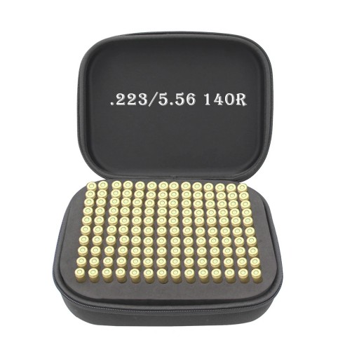 Scatola per munizioni capacità 140 proiettili 23x18x8 cm tessuto Oxford EVA velluto custodia nera per organizzazione munizioni
