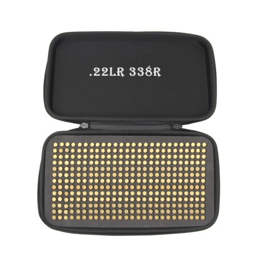 Scatola per munizioni capacità 338 proiettili 31x18x6 cm tessuto Oxford EVA velluto custodia nera per il deposito delle munizioni