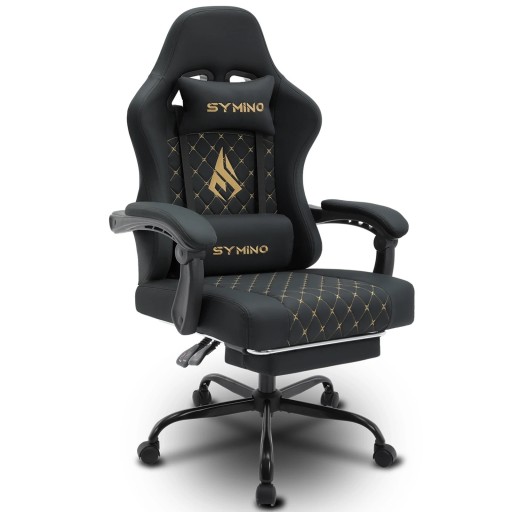 Scaun de birou și jocuri cu suport pentru picioare extensibil 119-127 x 52 x 49 cm Brațe ajustabile Suport lombar și pentru cap