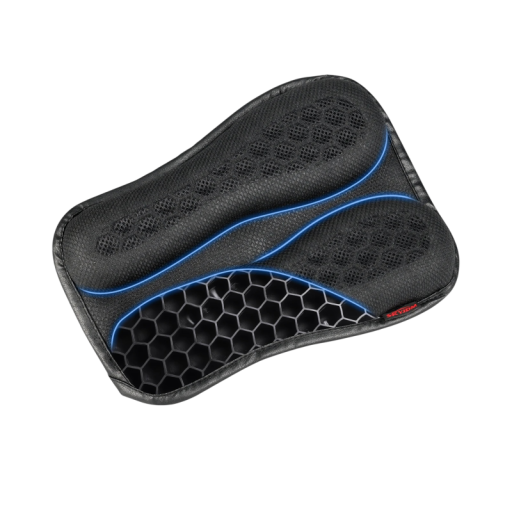 Scaun pentru motocicletă 3D gel antiderapant 22 × 17,5 × 3 cm pernuță respirabilă neagră pentru pasager pe scaunul motocicletei