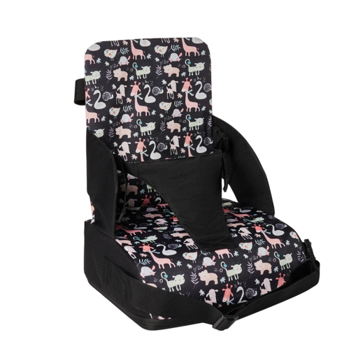 Scaun pliabil pentru copii cu perna de 11 cm Scaun antiderapant cu umplutură PU pentru copii de 6 luni–4 ani Motiv animalier