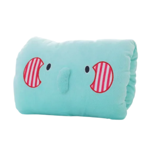 Schattig handwarmerkussen 30 x 20 cm Blauwe olifant Pluche slaapkussen Ontspannend knuffelig cadeau voor kinderen en volwassenen
